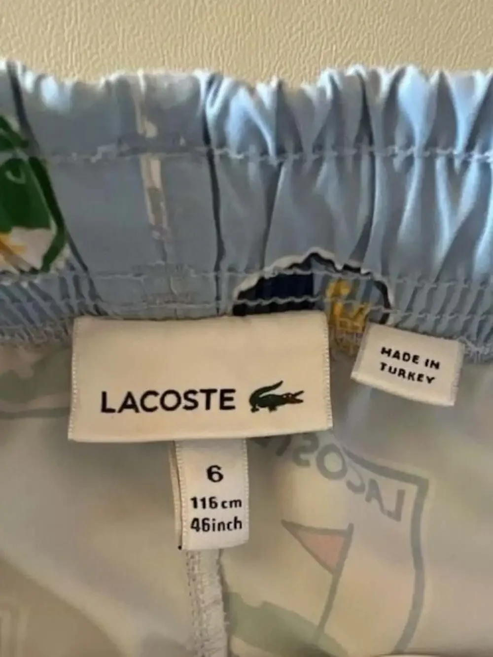Lacoste Boys Chantaco‎ Badge Print Swim Trunks size 6